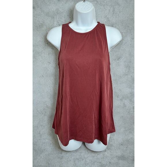 Lulus Rosella Marsala Tank Top Sz Small Sleeveless Back Slit Blouse Loose New - Picture 5 of 10